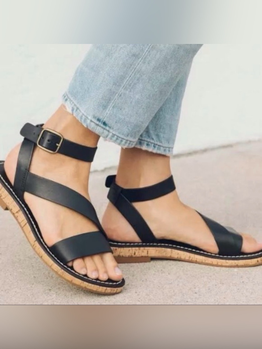 Soludos Kai Cork Leather Sandals